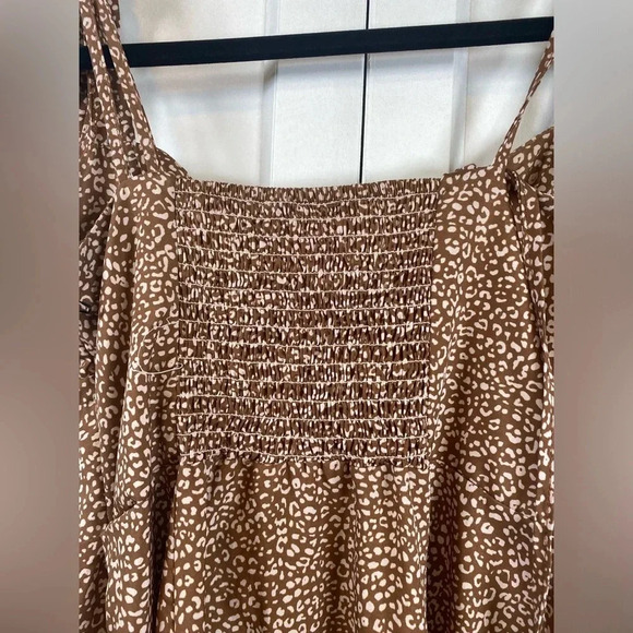 Brown Floral Mini Dress - Picture 2 of 4